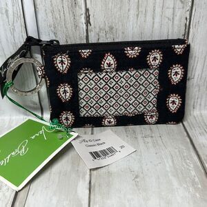 Vera Bradley Classic Black Zip ID Case NEW with tags